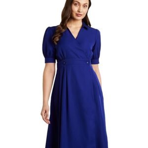 symbol premium women's 'desk to dinner' fit & flare wrap dress (midi length | stylish)